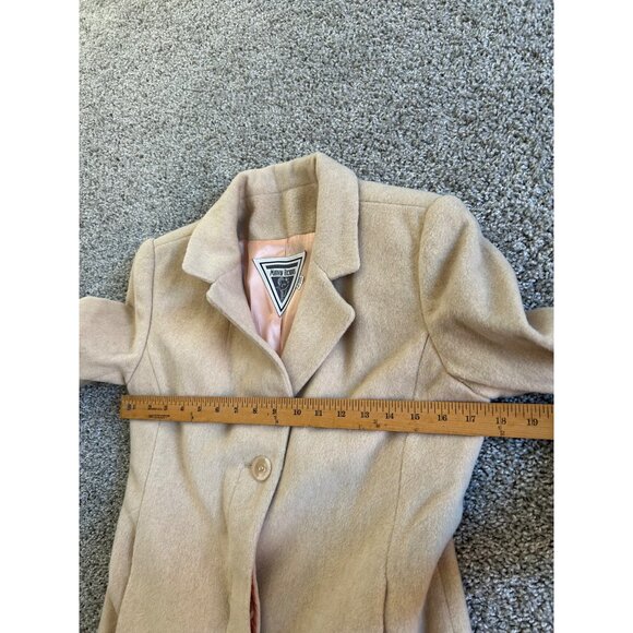 Marvin Richards Womens Sz 2 Wool & Cashmere Blend Coat Beige Lining Button Closu - Picture 6 of 16